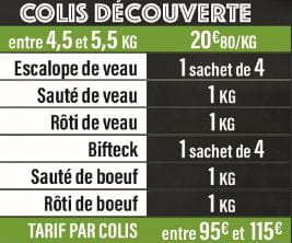 Colis DECOUVERTE 🍽️ Entre 95€ et 115€
