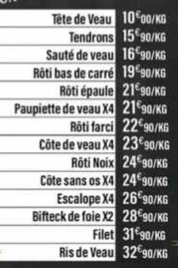 Morceaux au détail VEAU 😋